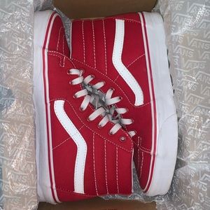 Red vans, only worn once